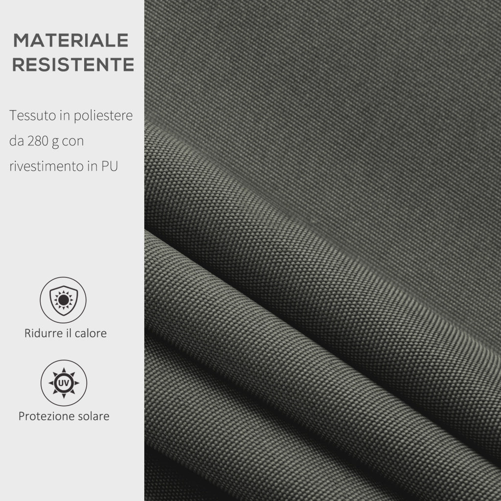 Tenda da Sole per Esterno Avvolgibile a Bracci ¨C zephmum ¨C Grigio 350x250 cm