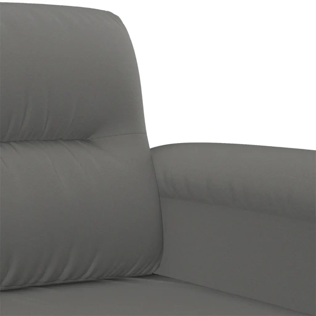 Set Divani 4 pz con Cuscini Grigio Scuro in Tessuto Microfibra 3202310