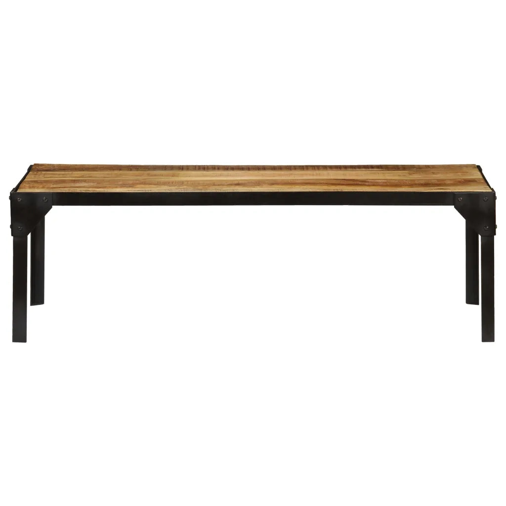 Tavolino da Salotto in Legno Massello di Mango e Acciaio 110 cm 246631