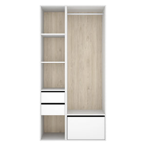 Armadio Camera da Letto Cornwell, Guardaroba Grande 6 Ripiani, 45x205h cm Bianco