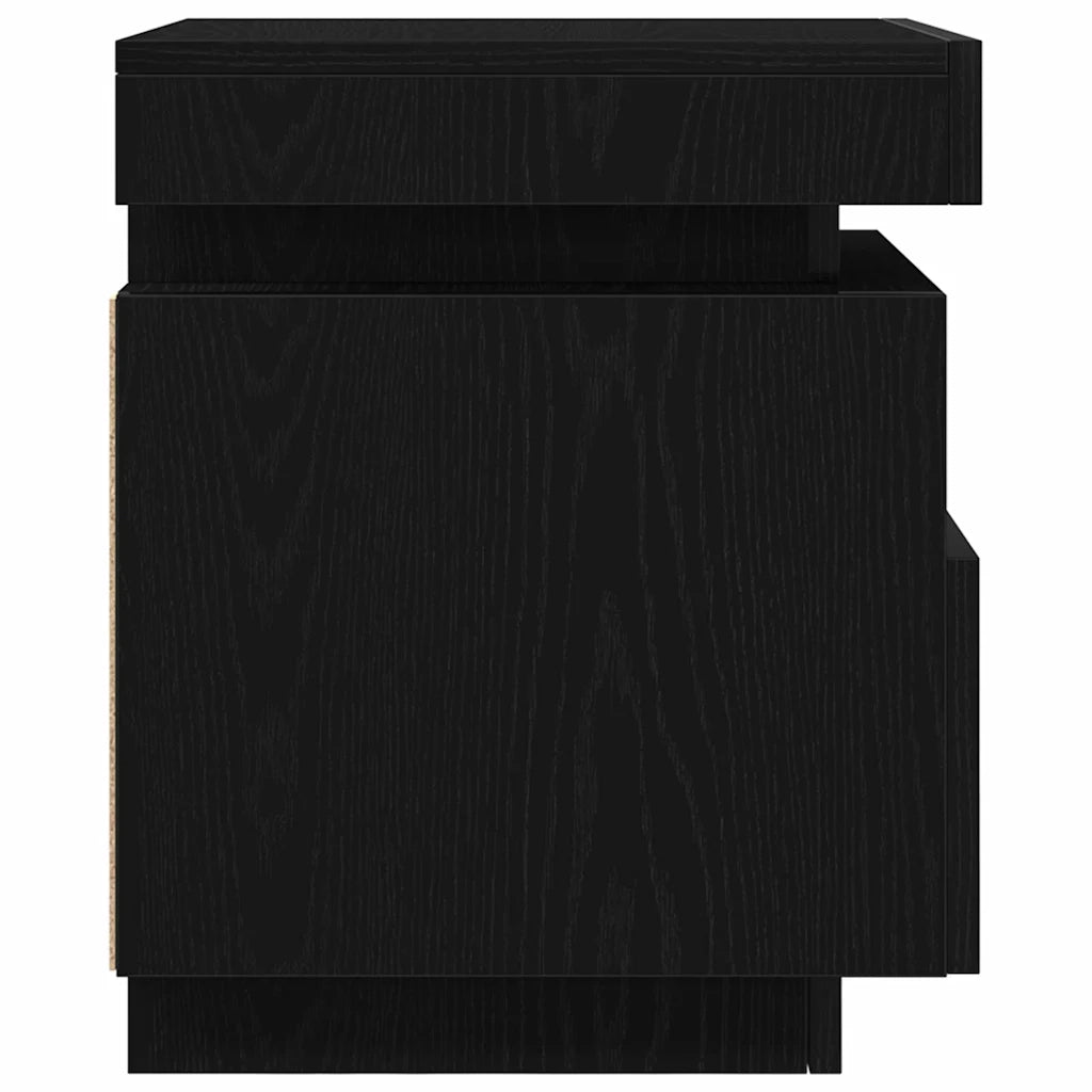 Comodino | Armadio da Notte | Mobiletto da notte con cassetto Rovere Nero 40 x 39 x 48,5 cm