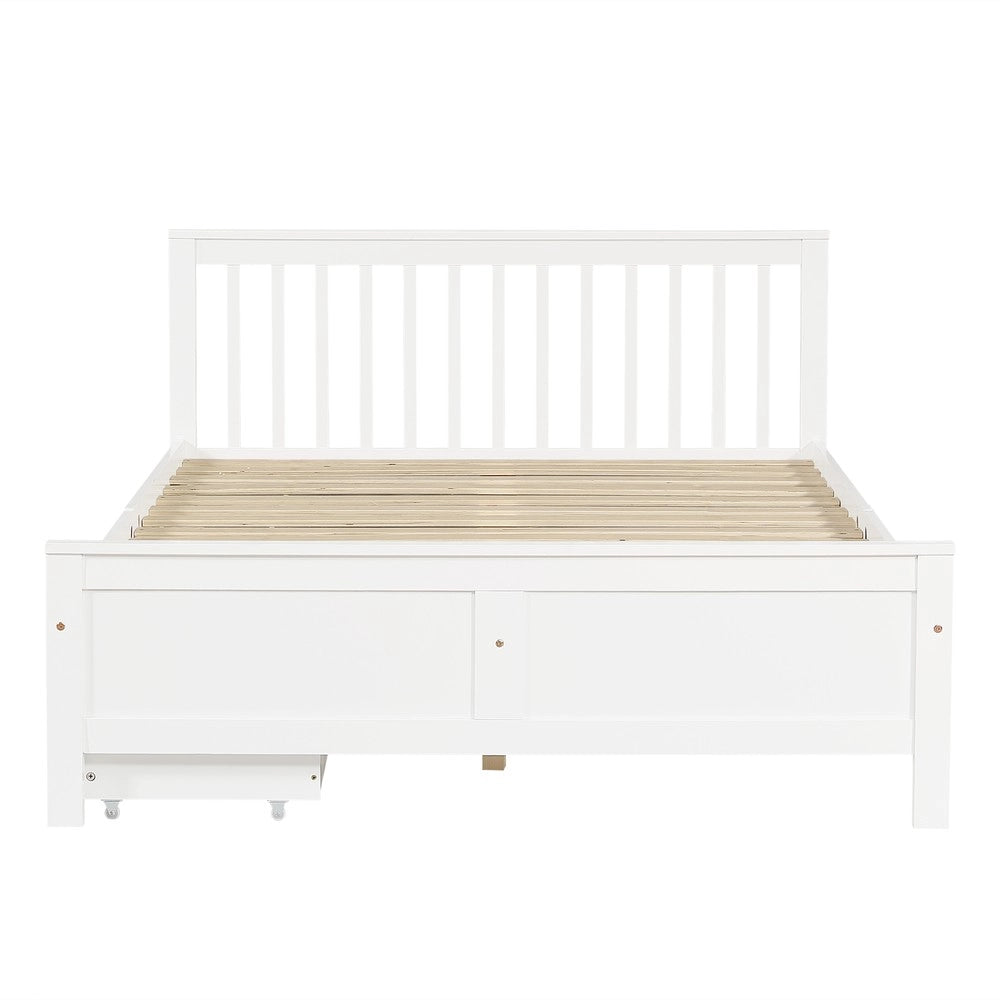 Letto Contenitore in Legno di Pino ¨C MINIMAL ¨C Bianco 140x200