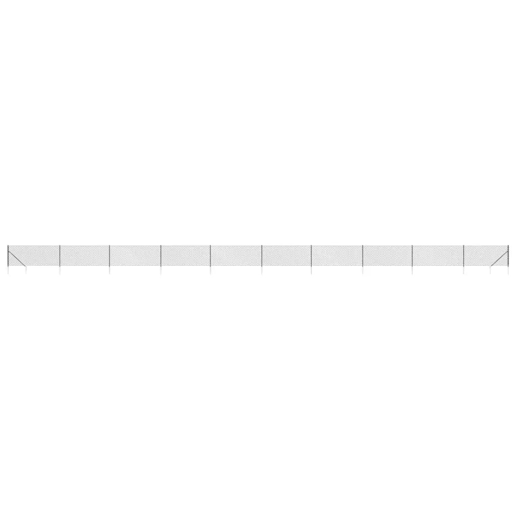 Recinzione a Rete con Picchetti Ancoraggio Antracite 1,1x25 m 153978