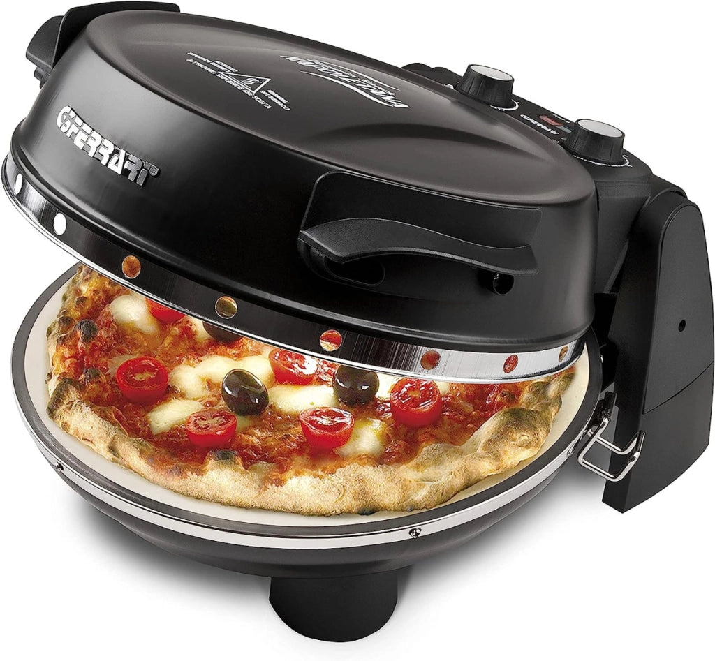 G3 ferrari g10032 pizzeria snack napoletana, forno pizza plus evo, doppia pietra refrattaria (diametro 31 cm), 1200 w, timer 5, ricettario incluso, nero - 141442