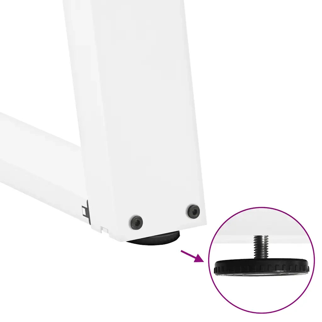 Gambe per tavolo da pranzo a forma di U 2 pz bianche 100x(72-73) cm in acciaio 4012805