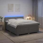 Letto con Box Spring, Materasso e LED Grigio Chiaro Tessuto 3451931