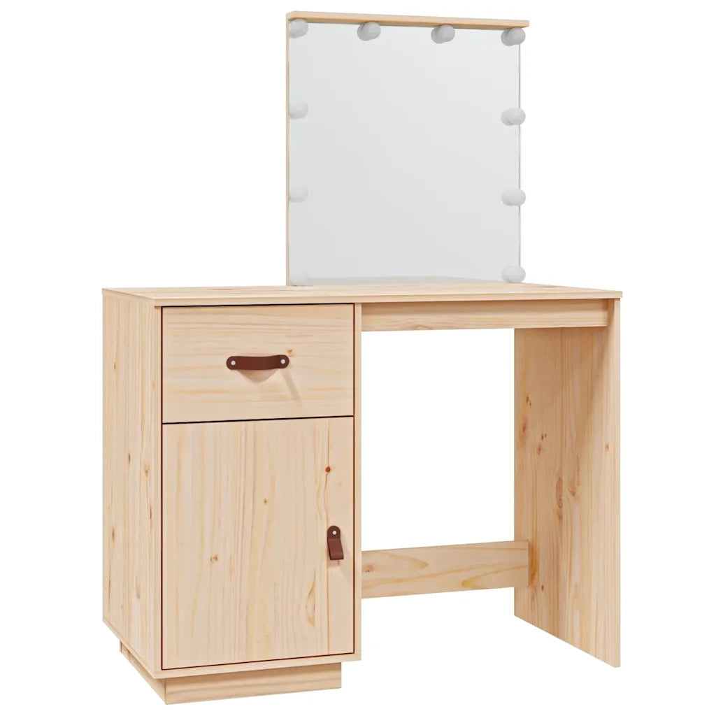 Toeletta con LED 95x50x133,5 cm in Legno Massello di Pino 820092