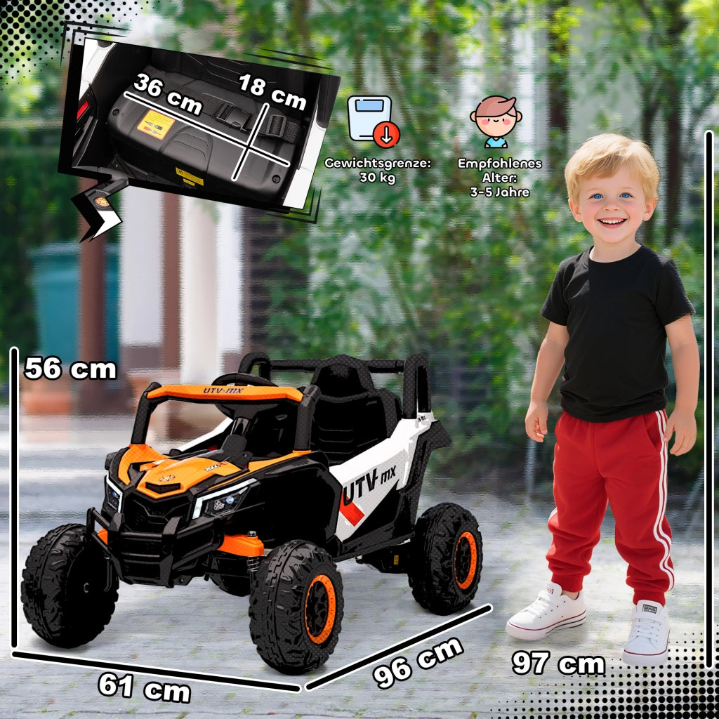 Auto elettrica per bambini ¨C zephmum ¨C arancione con telecomando e luci LED