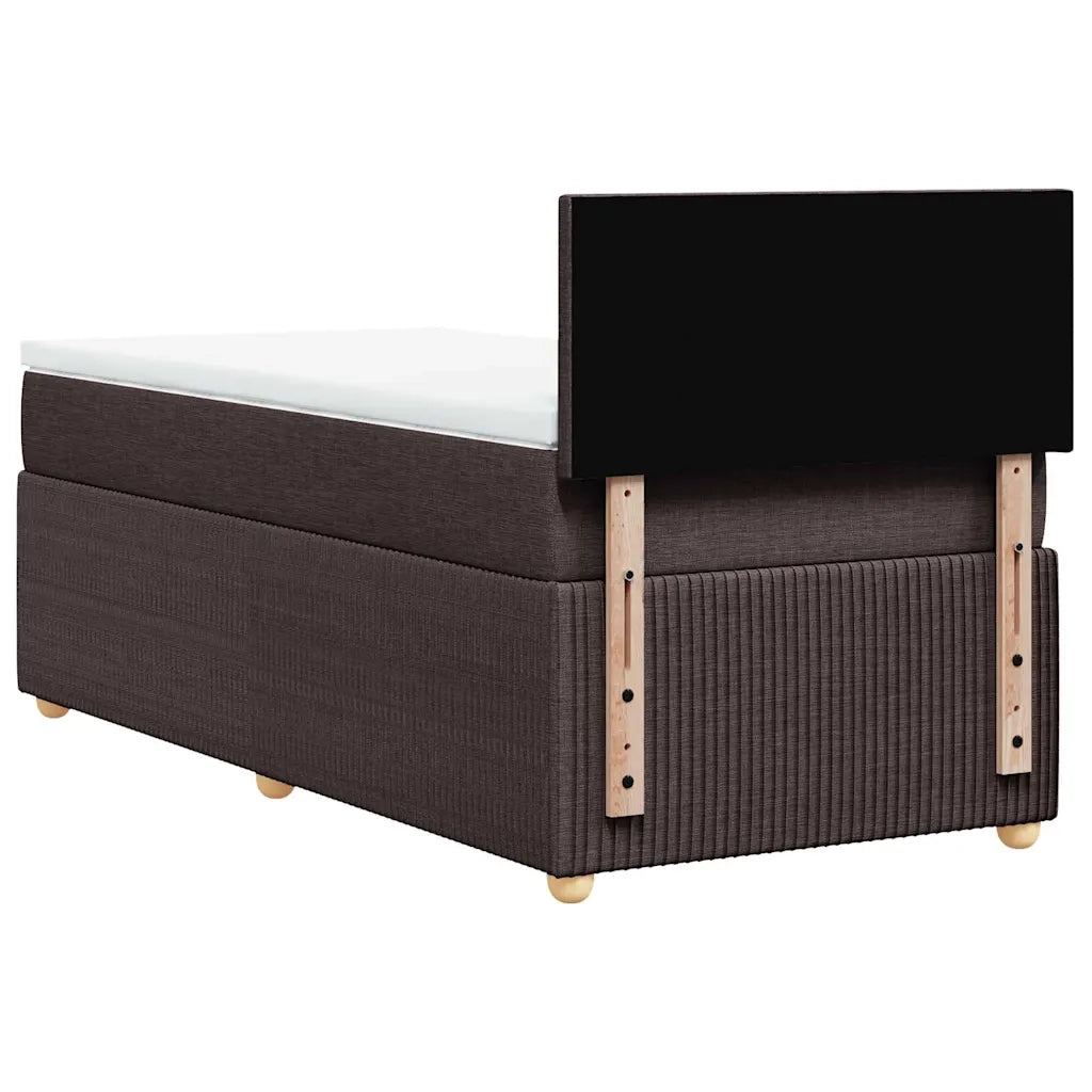 Giroletto a Molle con Materasso Marrone Scuro 100x200cm Tessuto