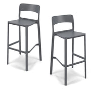 Set 2 sgabelli in polipropilene STIL altezza seduta 65cm, impilabile, idrorepellente, resistente ai raggi UV, design moderno e innovativo, ideale per la cucina, la veranda o giardino colore Grigio