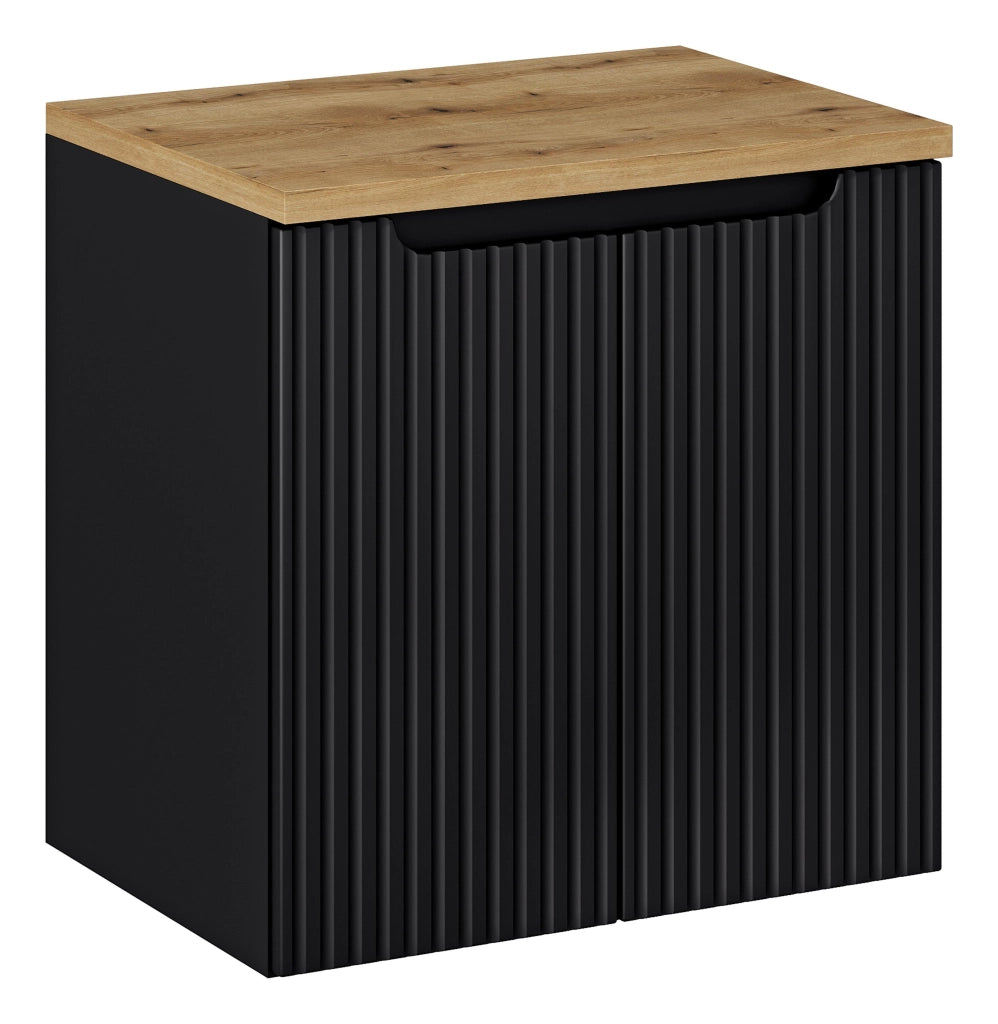 Set mobili bagno 60 cm con piano Nova Black 60 x 1401 x 40 cm