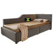 Letto a Divanetto 90x190 cm - Contenitore; USB; Type-C e Lampada da Lettura - Grigio