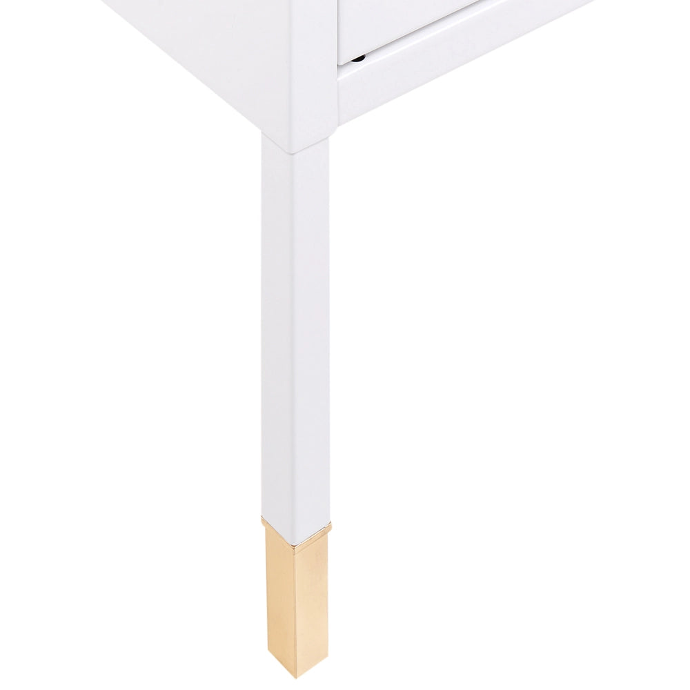 Comodino metallo bianco 45 x 35 cm ante a rete camera da letto moderna industriale