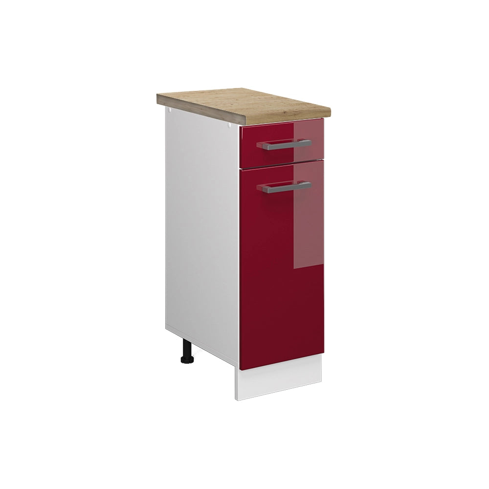 Vicco Mobiletto base per cucina Rosso lucido 30 cm , PL Rovere