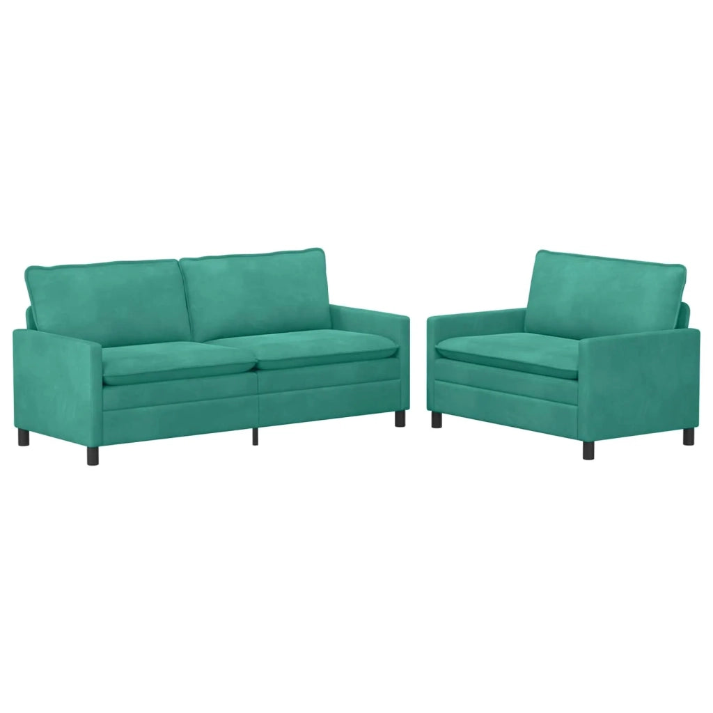Set di divani 2 pcs Turchese Velluto