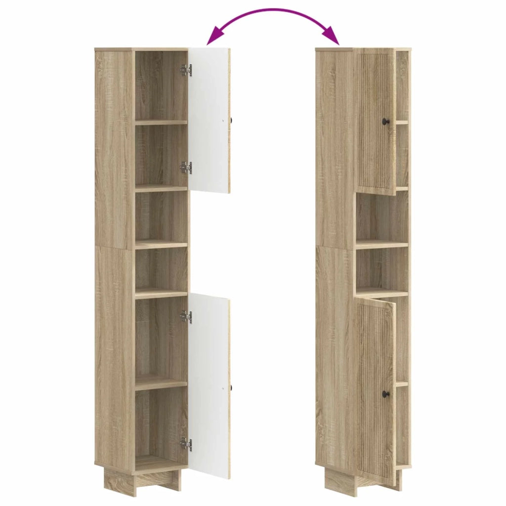 Set di Mobili da Bagno da 4 Pezzi EDE Rovere Sonoma 3417902