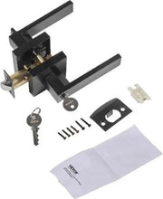 Maniglia con serratura - Chiave integrata - 2 maniglie - Completa con serratura - Serratura - Accessori porta - Maniglia porta - Fatta di acciaio resistente - Serratura camera da letto - Serratura soggiorno - Nero