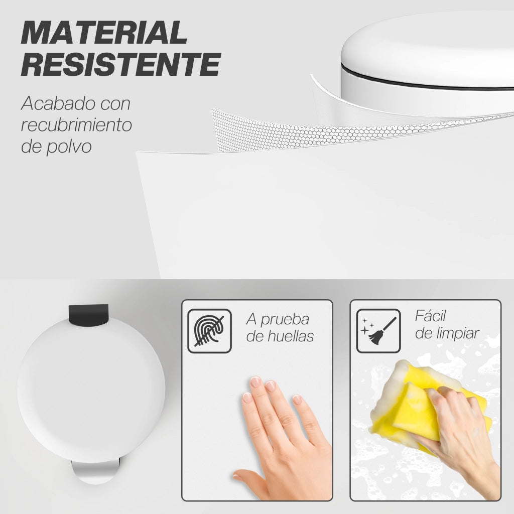 Cestino 30L con Pedale e Coperchio Morbido ¨C zephmum ¨C Crema