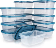 Set di 15 scatole rettangolari in plastica con coperchio, contenitore per alimenti, contenitore per conservazione, contenitore per alimenti, alimenti per la scuola, per il lavoro e per viaggi, 500 ml per scatola
