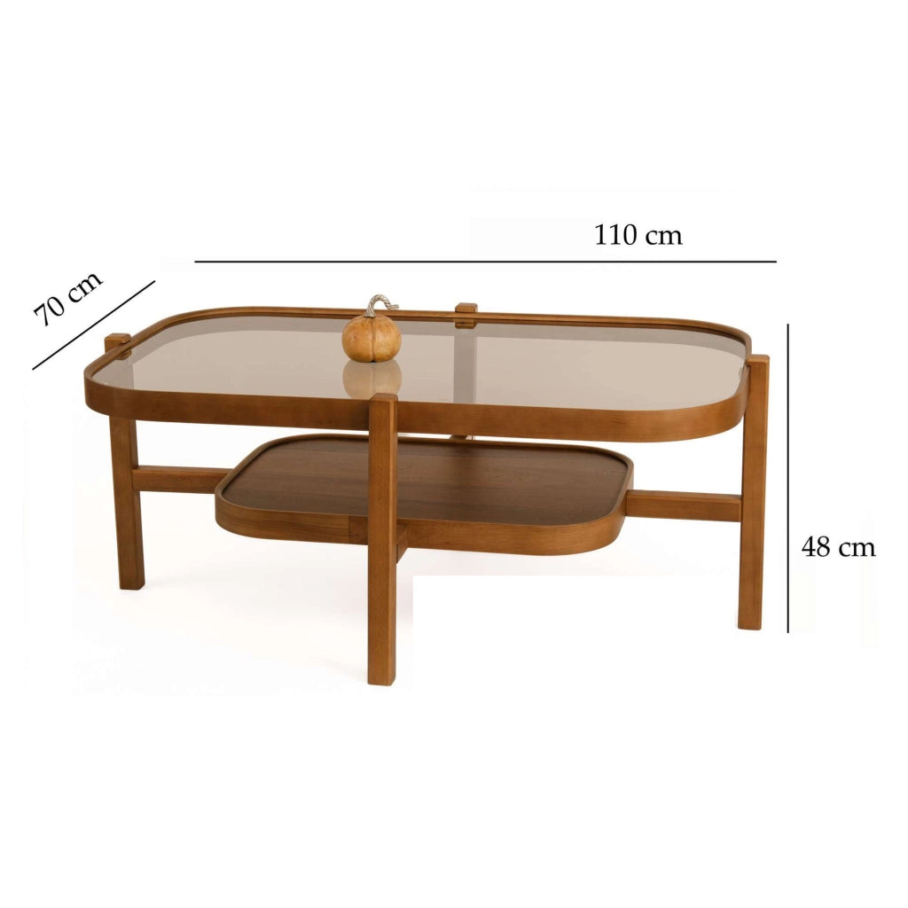 Sorbolo, Tavolino da Salotto un Vano, 110x70x48h cm Marrone Noce