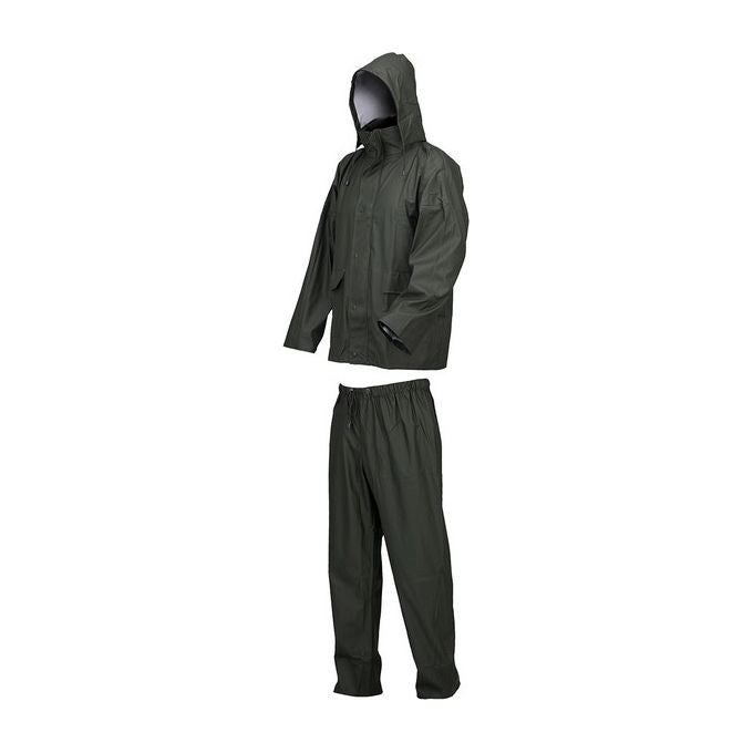 Industrial Starter 2090012004 Lluvia Completo Impermeabile Giacca e Pantaloni Poliuretano PVC Interno Poliestere taglia XL colore Verde