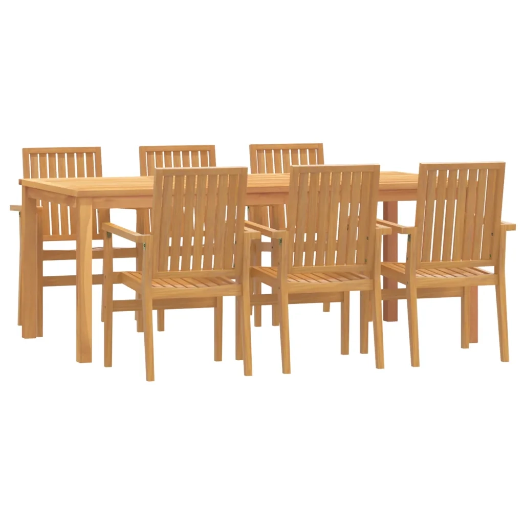 vidaXL Set da Pranzo da Giardino 7 pz in Legno Massello di Teak