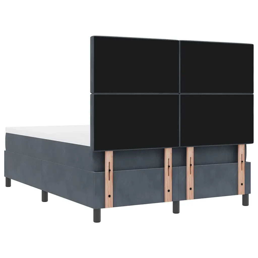 Letto a Sorgente LED Grigio scuro 140 x 200 cm Velluto 3343251