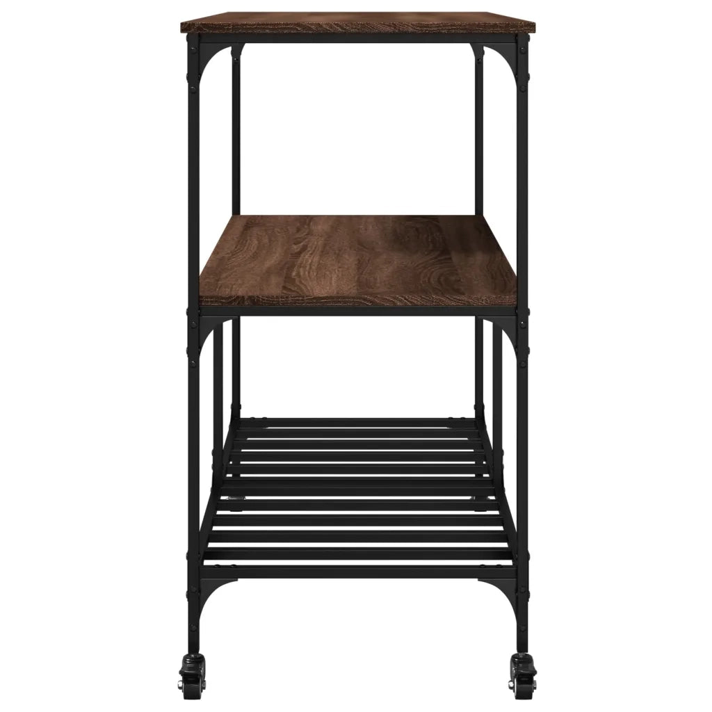 Carrello Cucina Rovere Marrone 100x50x95 cm Legno Multistrato CFW9998554