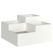 Fioriere | Cassetta per fiori | Vaso da giardino Bianco 100 x 100 x 48 cm Acciaio