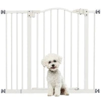 Cancellino per Cani Regolabile da 74-94 cm con Estensione, Montaggio a Pressione, Bianco