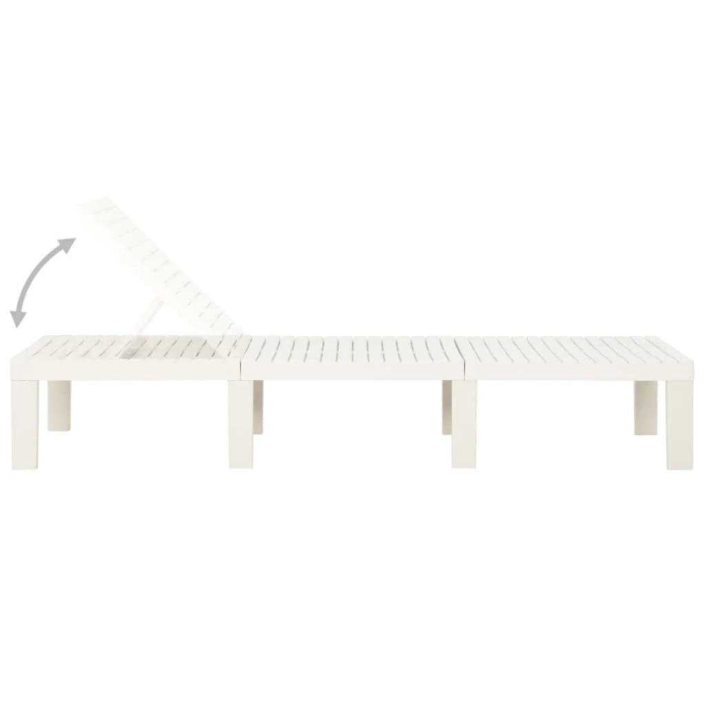 Sedia a sdraio lettino prendisole lettino da giardino mobili da esterno per patio plastica bianca 02_0012786