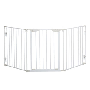 Cancelletto per Cani con Chiusura Automatica 180x3x74,5 cm in Metallo e Plastica Bianco