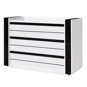 Cassettiera LINA bianca e nera con LED – 124 x 87 x 50 cm