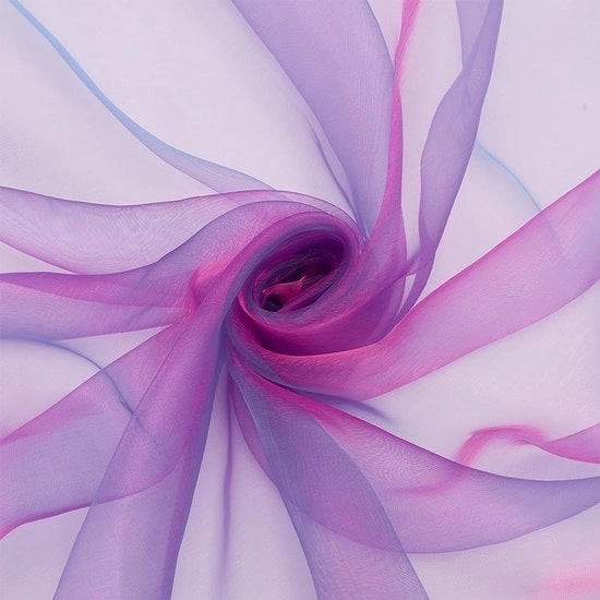 Tessuto di Organza Leggero - 3 m x 1,5 m - Effetto a Doppia Tinta - Tessuto con Effetto Iris - Polyester - Adatto per Decorazioni di Matrimonio - Tessuto Voile