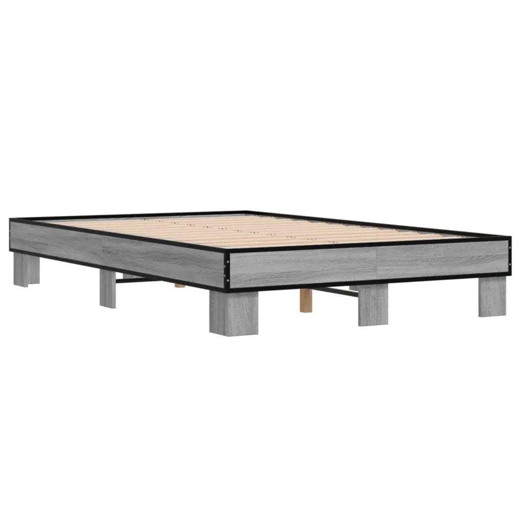 Giroletto-Struttura Letto Grigio Sonoma 120x200 cm in Legno Multistrato Metallo 689631