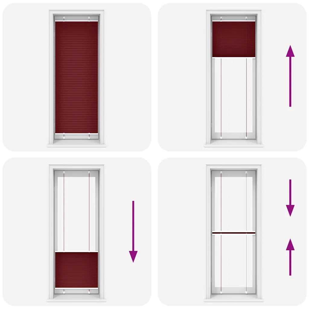 Tenda Plissettata | Tenda pliss¨¨ Rosso Bordeaux 75x200 cm Larghezza Tessuto
