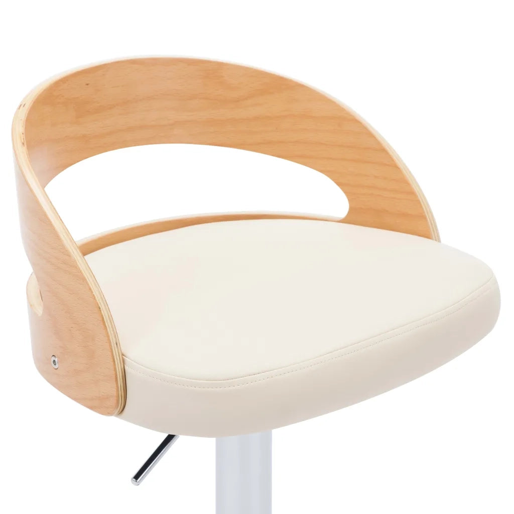 Sgabelli da Bar 2 pz Crema in Similpelle e Legno Curvato 283147