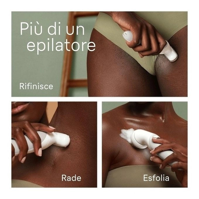 Braun Silk-épil 9 9-061, Epilatore Elettrico Donna Per Una Epilazione Facile, Pelle Liscia a Lungo, Bianco/Argento