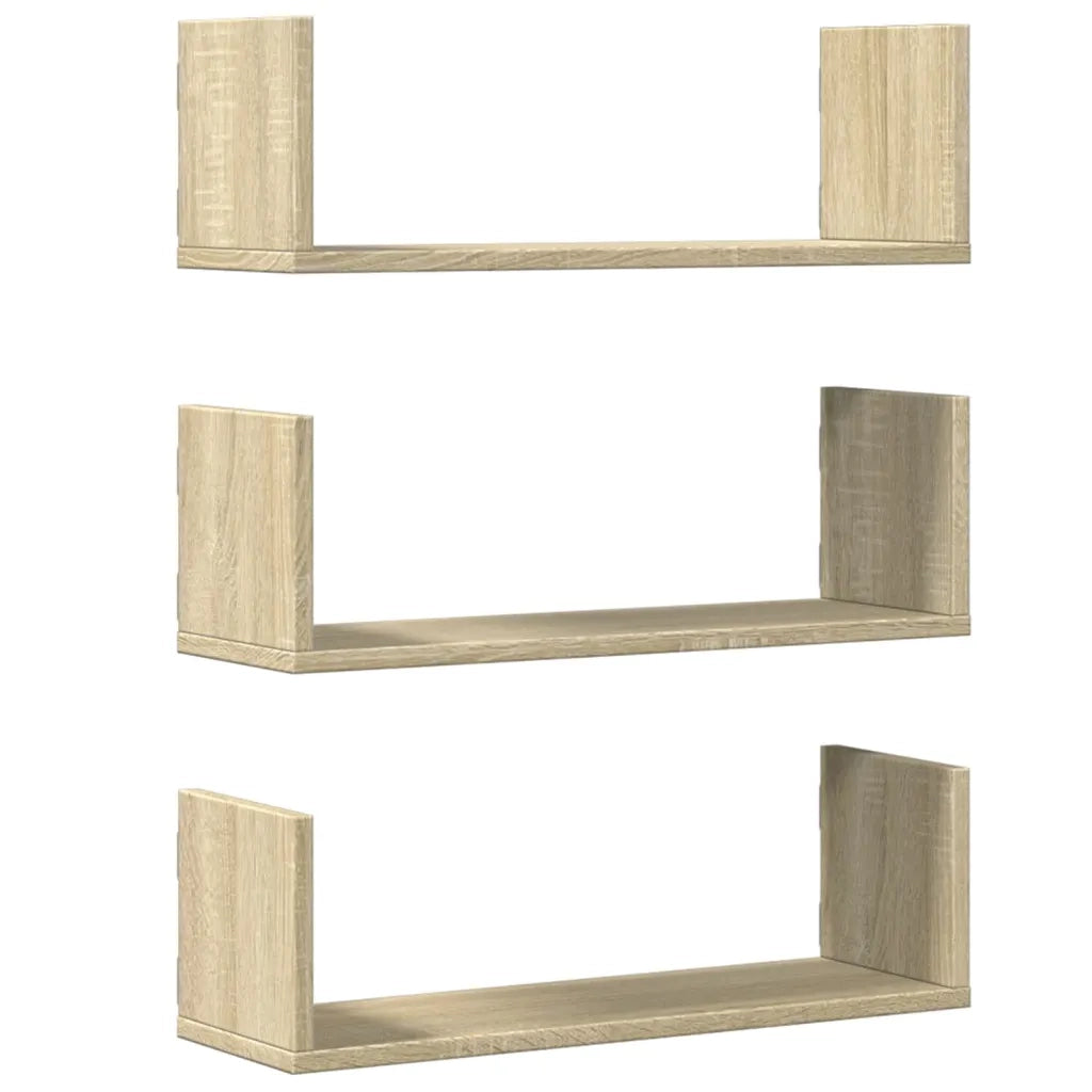Mensole Parete 2pz Rovere Sonoma 58x18x18 cm in Truciolato 853283