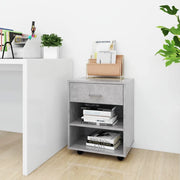 Mobiletto con Ruote Grigio Cemento 46x36x59cm Legno Multistrato 808471