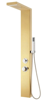 Sistema di pannelli doccia per bagno in acciaio inox 130 cm finitura oro 02_0003110