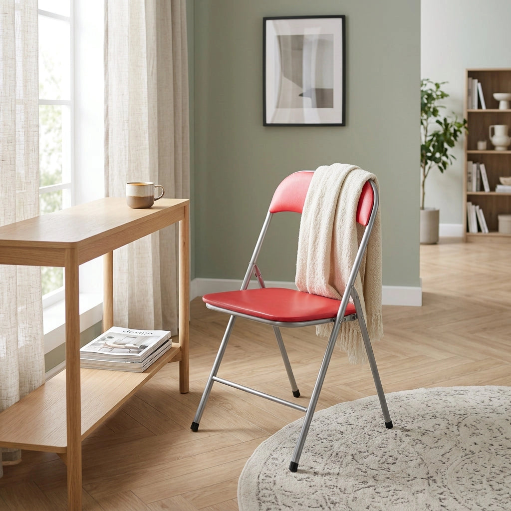 Sedia Pieghevole Salvaspazio in Acciaio PVC cm 44x45x79 - SLIM