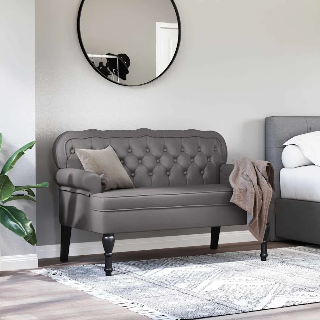 Panca Chesterfield Grigio 119,5 x 64,5 x 75 cm Pelle Sintetica 42019297