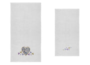 Set Asciugamano Copiola Salvietta Bagno Spugna 100% Cotone Mary Cuori - Copiola - Bianco