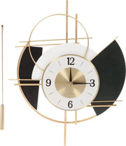Orologio da parete grande con pendolo in design lineare, adatto per soggiorno, camera da letto e locali di ristorazione, per un'atmosfera elegante e senza tempo