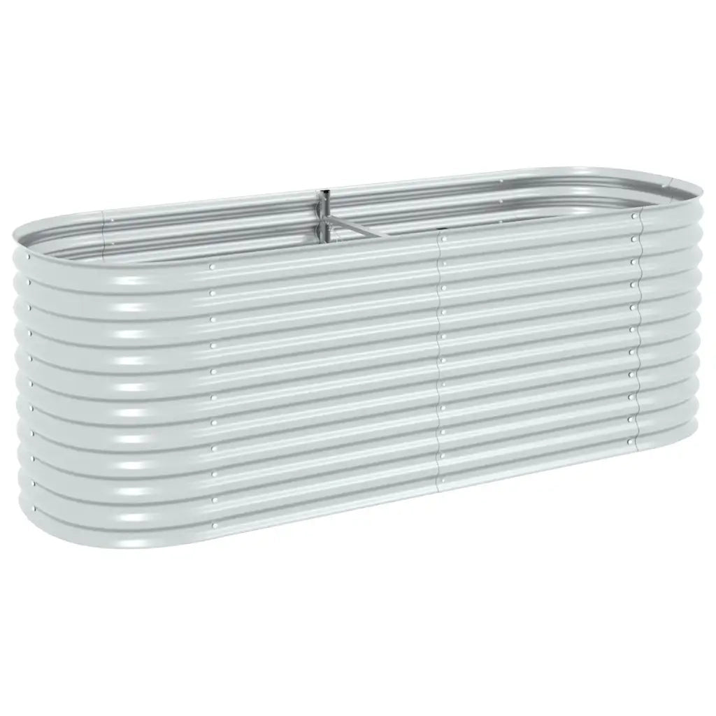 Letto Rialzato Giardino 240x80x81 cm in Acciaio Zincato Argento