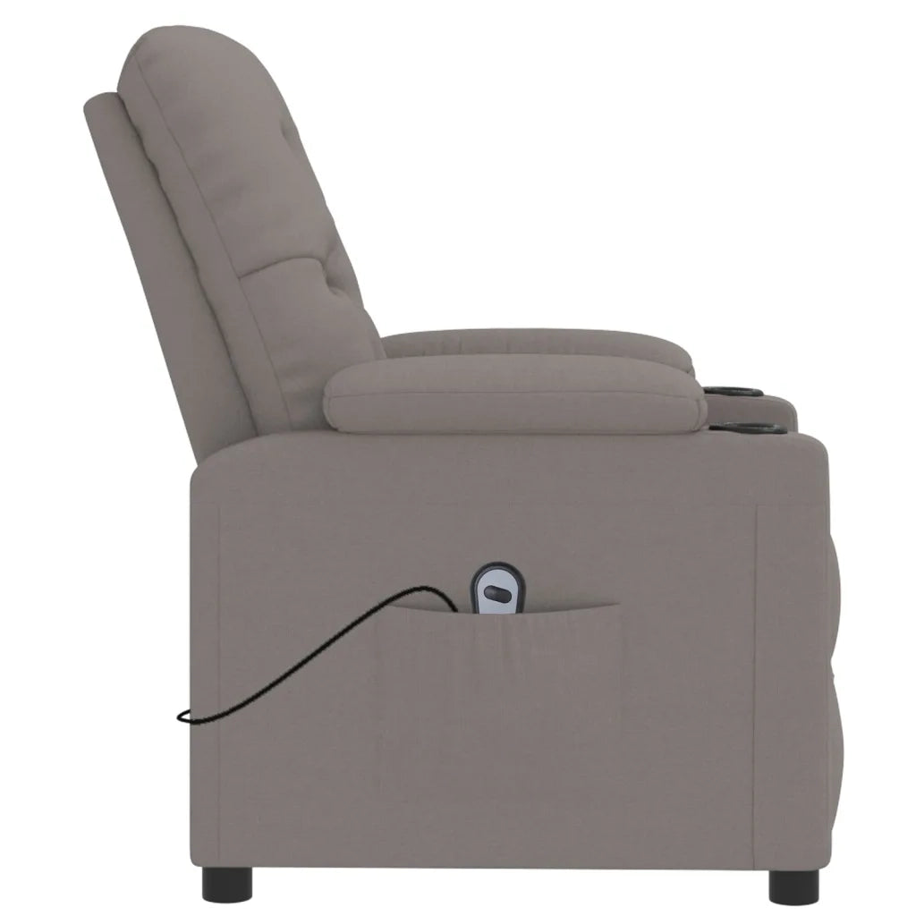 Poltrona Elettrica Reclinabile Tortora in Tessuto 3098847