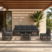 Set Divano da Giardino 7 pz Grigio e Grigio Scuro polyrattan 3437231