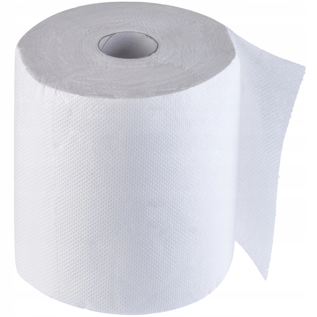 Carta assorbente KADAX, bianca, in cellulosa, resistente ed efficiente, rotolo da 60 m.