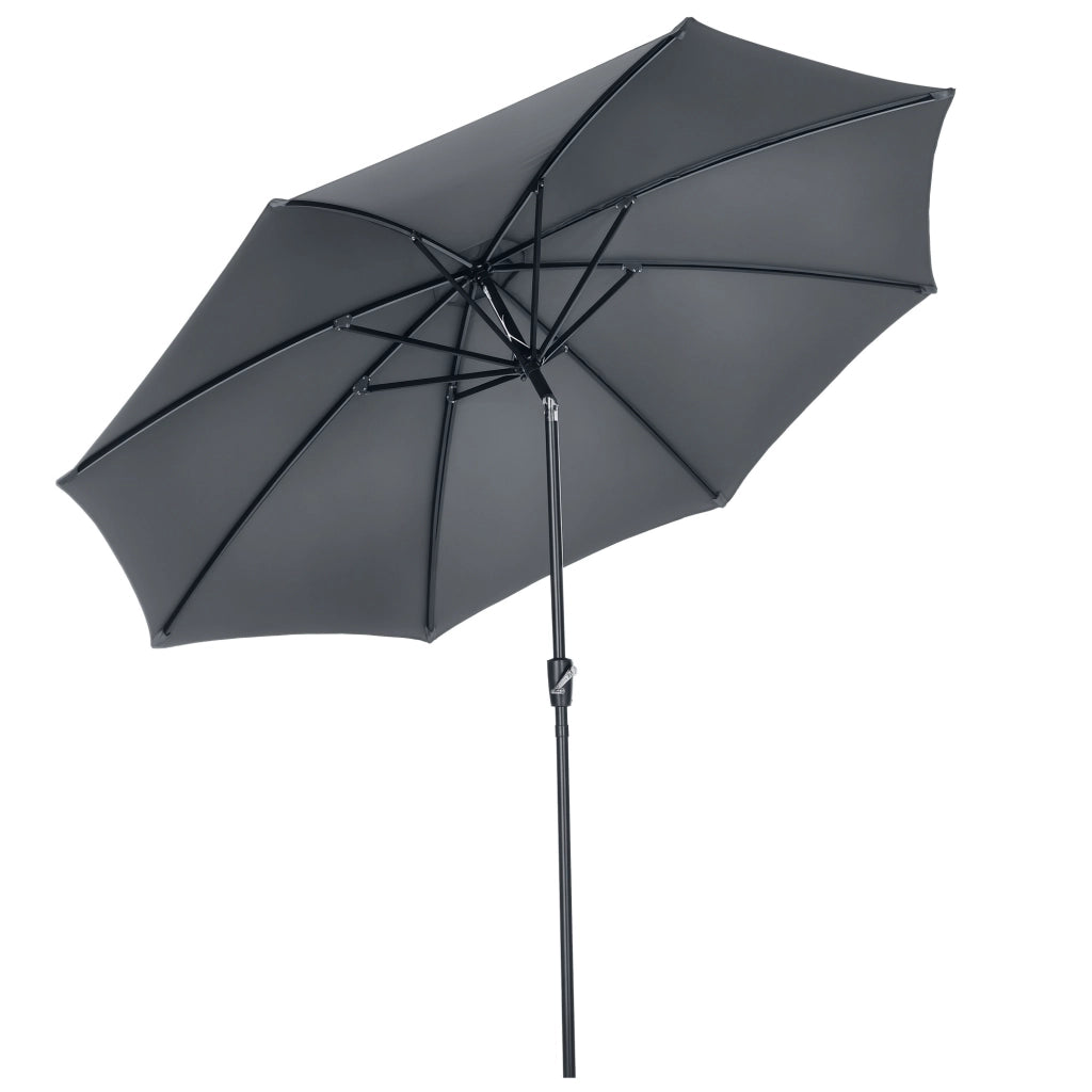 Ombrellone da Giardino con Manovella e Tetto Inclinabile ¨C zephmum ¨C ?300x252 cm Grigio